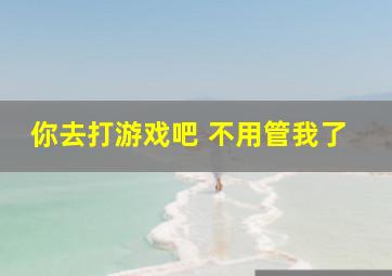 你去打游戏吧 不用管我了